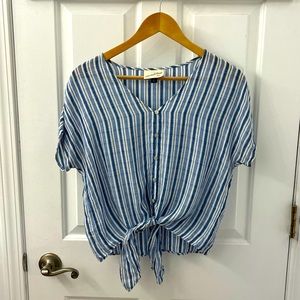 Womens button up tie front shirt